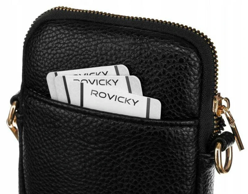 Dámska kabelka s peňaženkou z ekokože Rovicky F19-4218 čierna