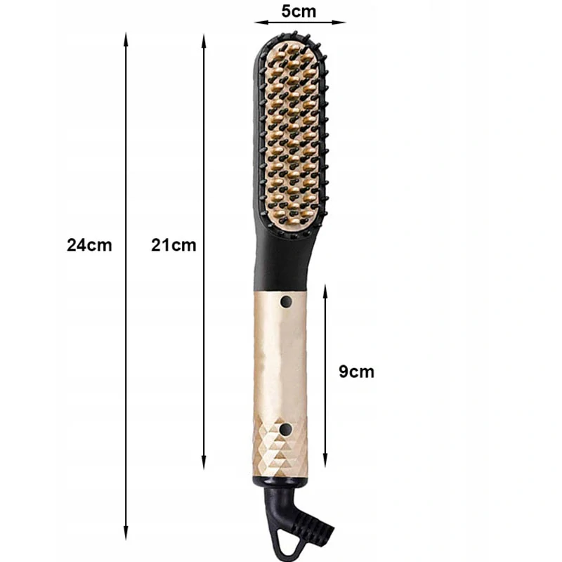 Elektrická kefa a žehlička na bradu a vlasy pre mužov zlatá
