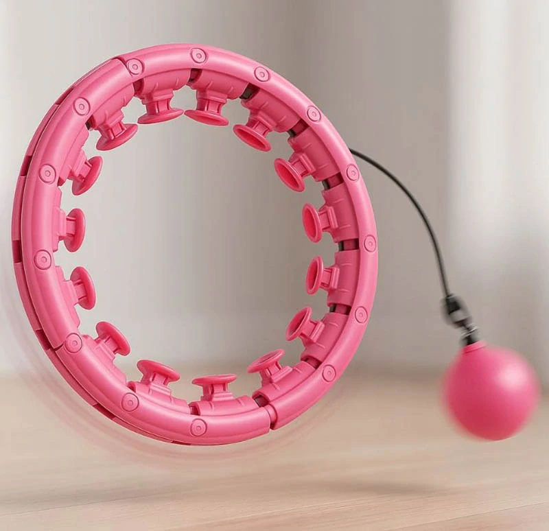Hula hop so závažím masážna obruč ružová