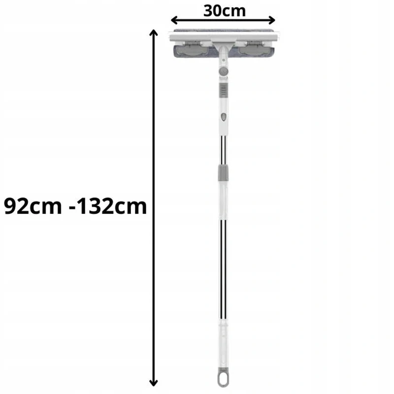 Obojstranná teleskopická stierka z mikrovlákna na okná, podlahy a dlažbu