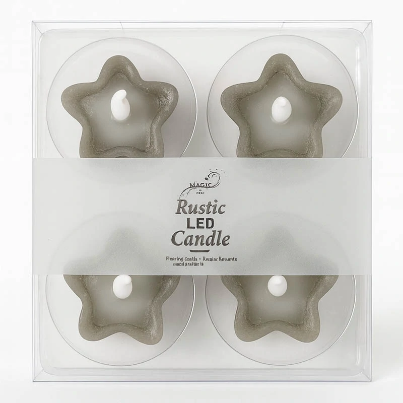 Plávajúce LED sviečky v tvare hviezdy – sada 4 ks