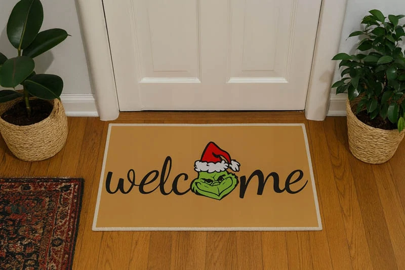 Vianočná rohožka pred dvere Grinch Welcome 40 × 60 cm