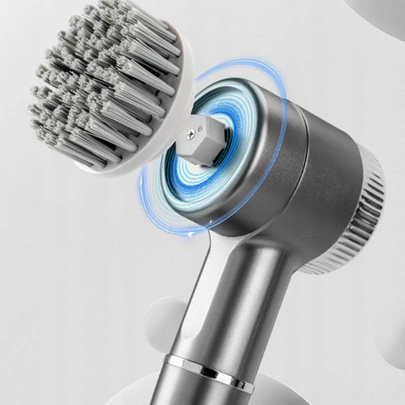 Elektrická rotačná čistiaca kefka 5v1 sivá