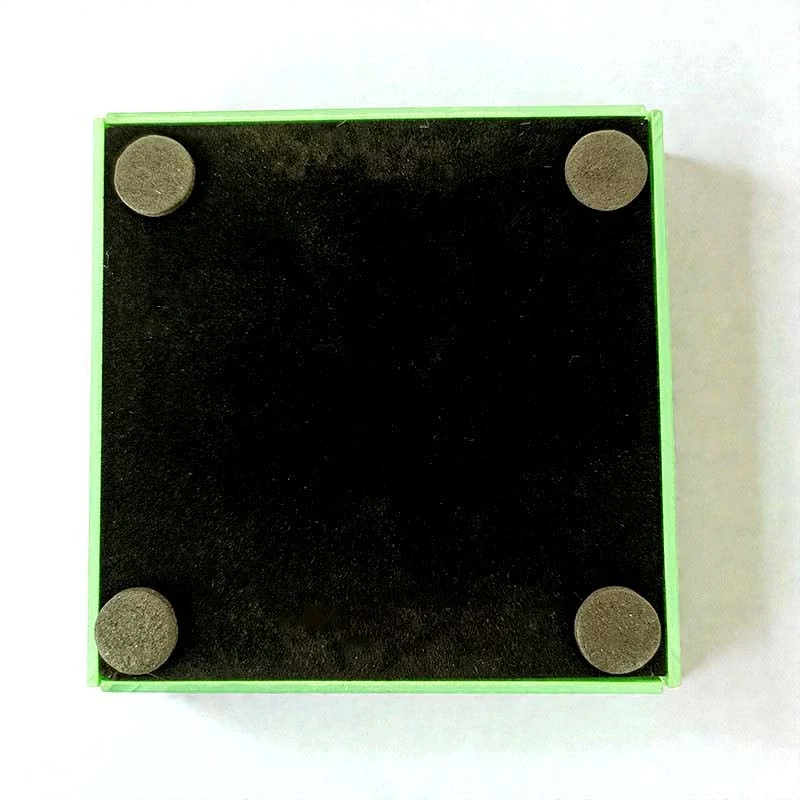 Sklenená šperkovnica so semišovou výstelkou, zelená, 11 × 11 × 6,5 cm