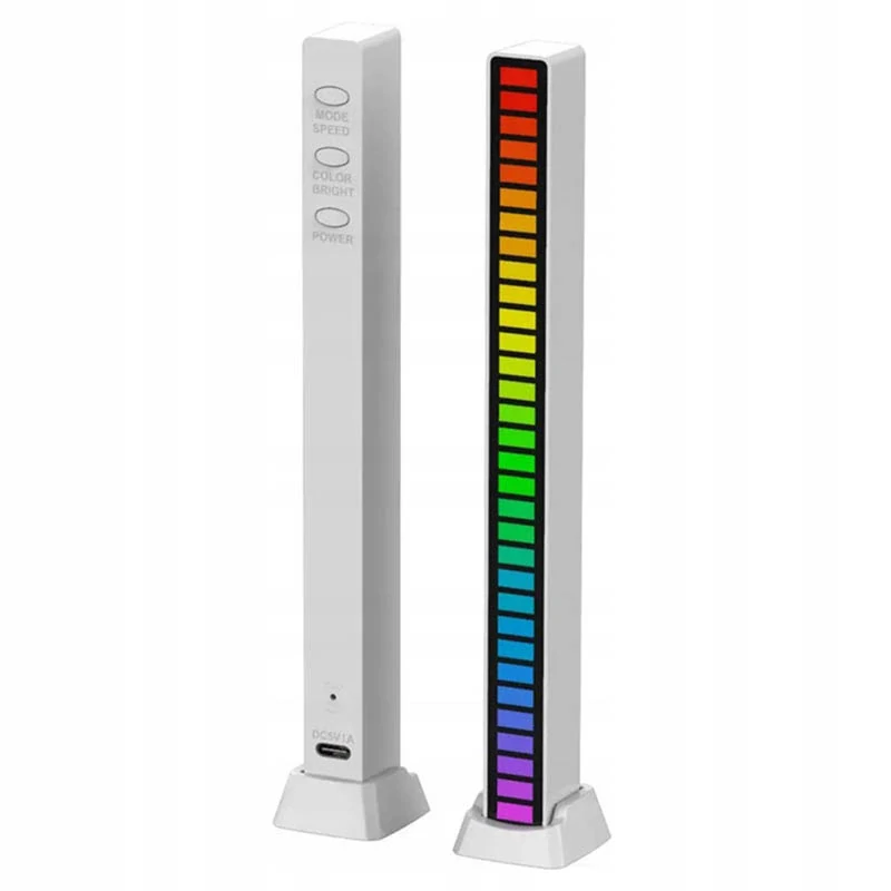 LED panel RGB reagujúci na zvuk USB biely