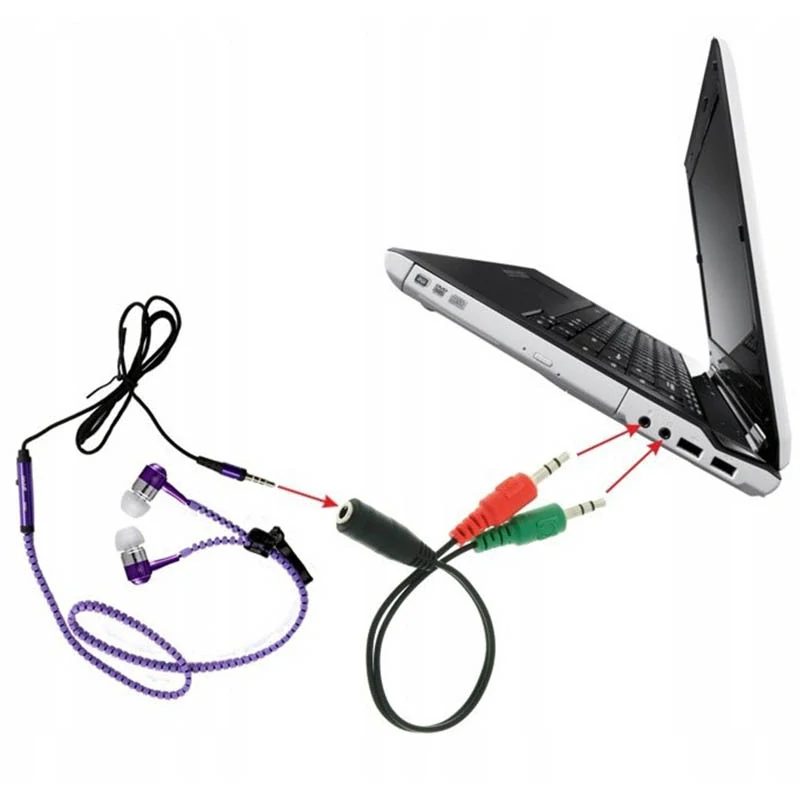 Adaptér pre slúchadlá mini jack 3,5 mm s mikrofónom