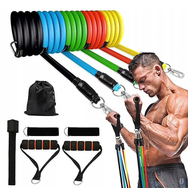 Sada odporových gúm na cvičenie 11 v 1