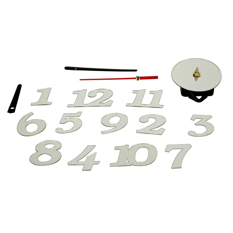 Nástenné hodiny DIY 3D strieborné s nastaviteľným priemerom 70 - 130 cm