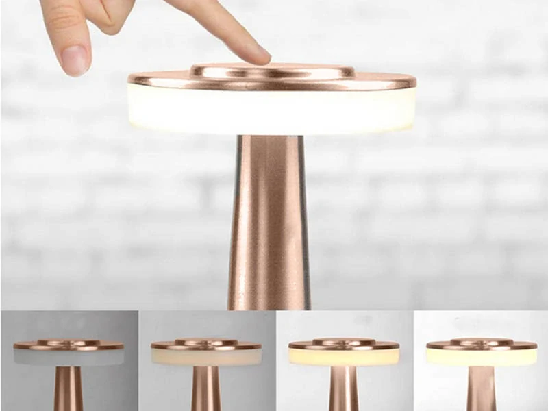 Dotyková stolová nočná lampička s 3 stupňami svetla medená