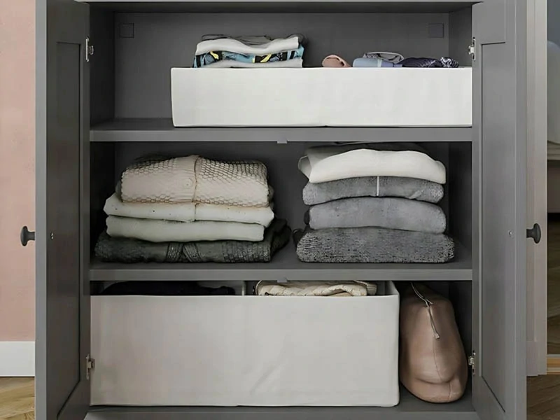 Textilný organizér do zásuvky 20 × 34 × 10 cm biely