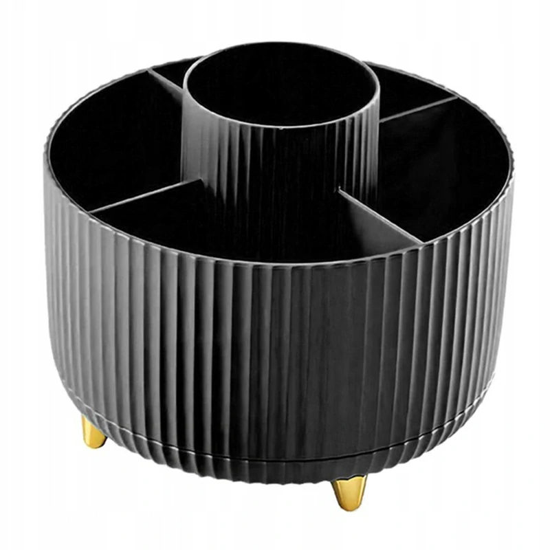 Otočný organizér na kozmetiku a štetce 14 cm čierny