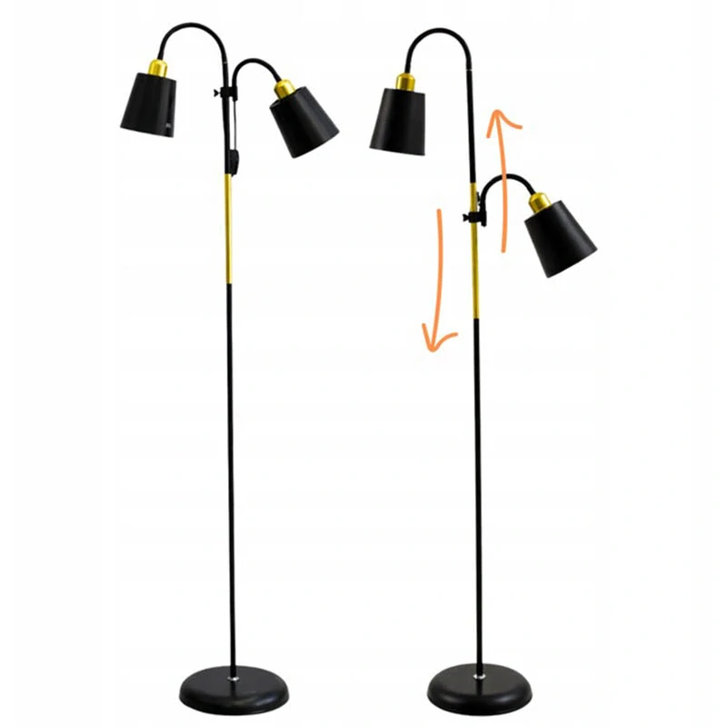 Moderná stojaca podlahová lampa 192 cm 2 × E27 čierna loft