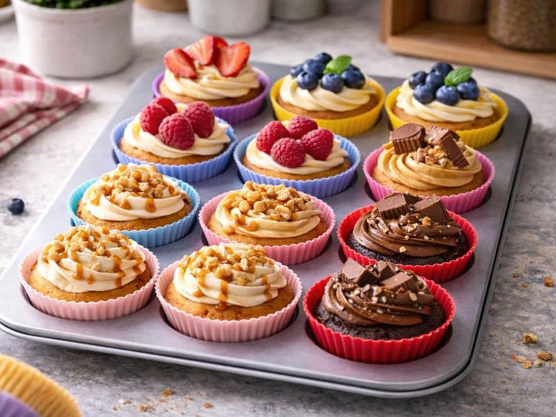 Silikónové formičky na muffiny a koláčiky – sada 12 ks