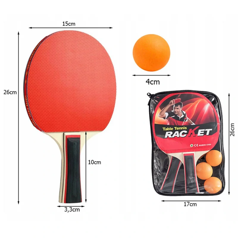 Sada na stolný tenis – 2 rakety, 3 loptičky a puzdro