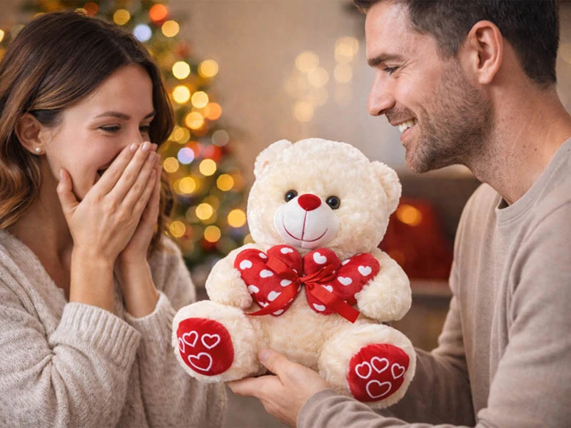 Plyšový medvedík so srdcom 30 cm