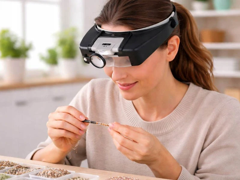 Náhlavná lupa s LED osvetlením