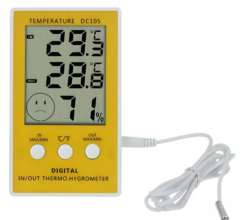 Digitálny teplomer s vlhkomerom a sondou DC105