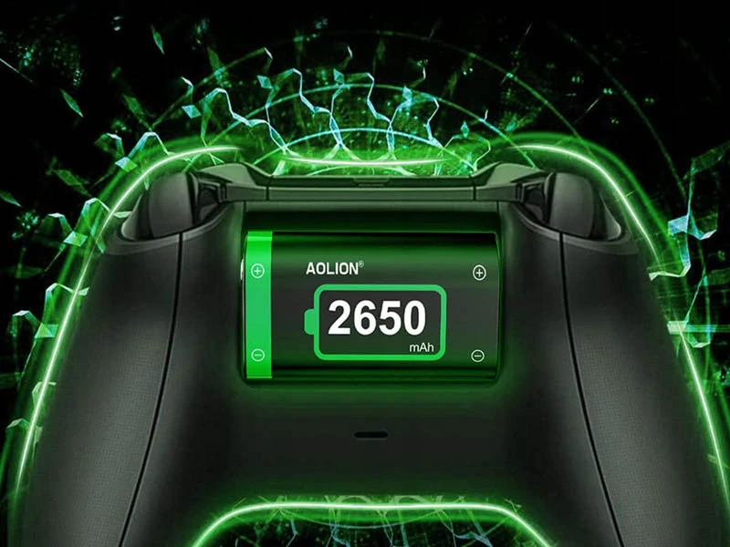 Nabíjačka a nabíjateľné batérie pre Xbox ovládač 2× 2650 mAh