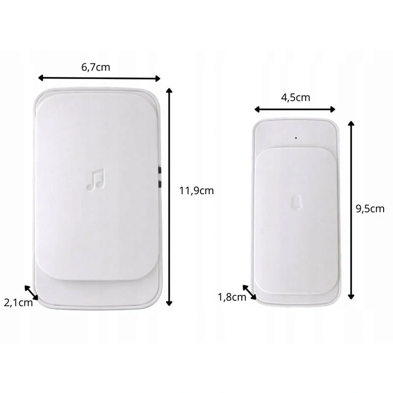 Bezdrôtový zvonček na dvere s dosahom 300 m biely