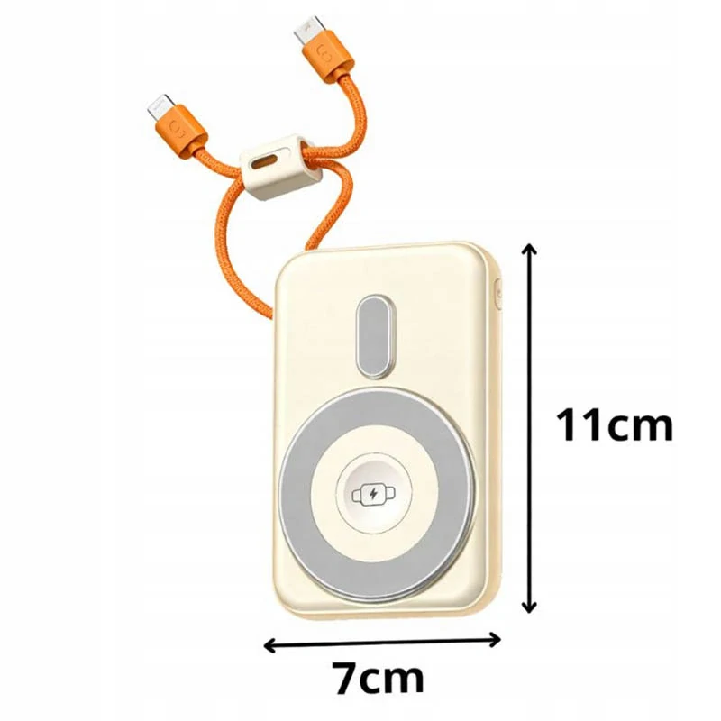 Powerbanka 10000 mAh s bezdrôtovým nabíjaním krémová