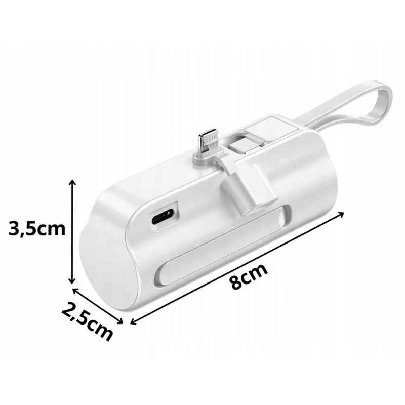 Powerbanka 5000 mAh s Lightning konektorom biela