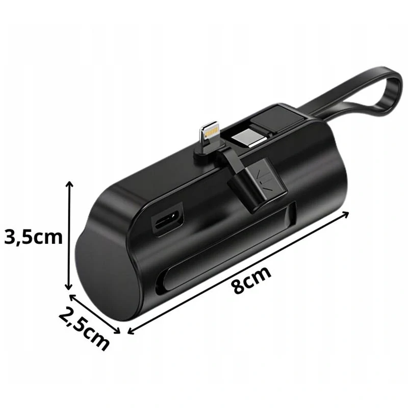 Powerbanka 5000 mAh s Lightning konektorom čierna