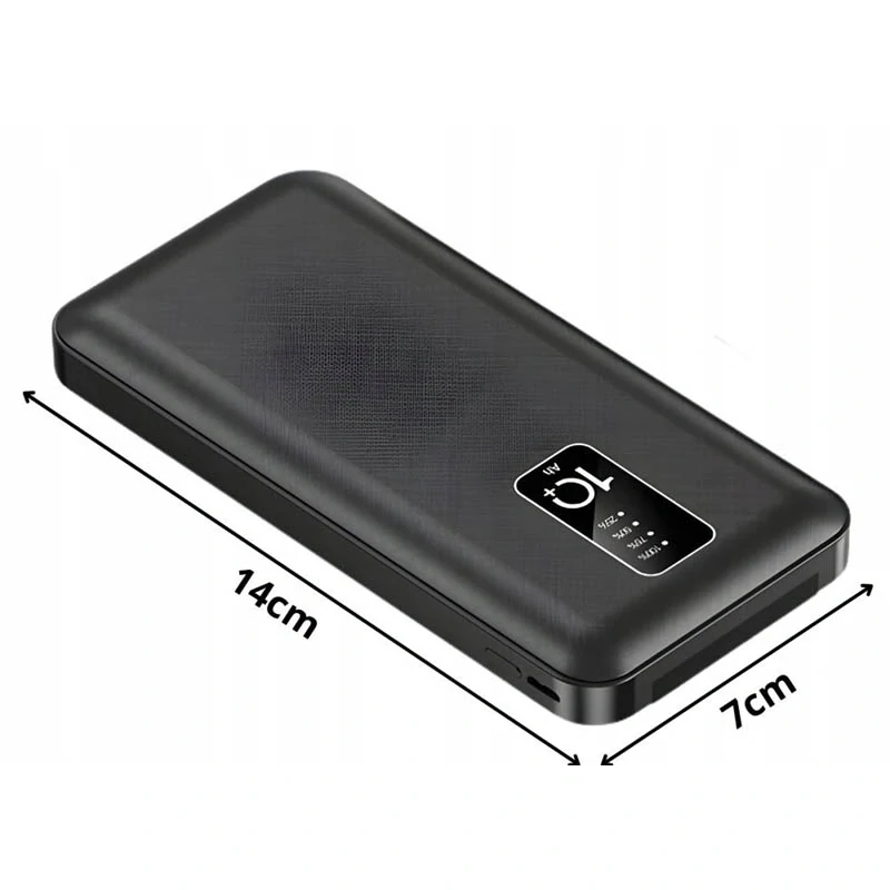 Powerbanka 10000 mAh s integrovanými káblami čierna