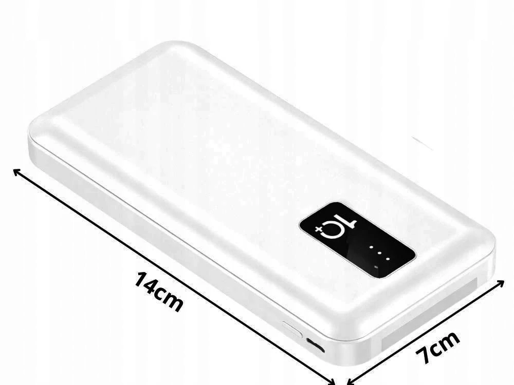 Powerbanka 10000 mAh s integrovanými káblami biela