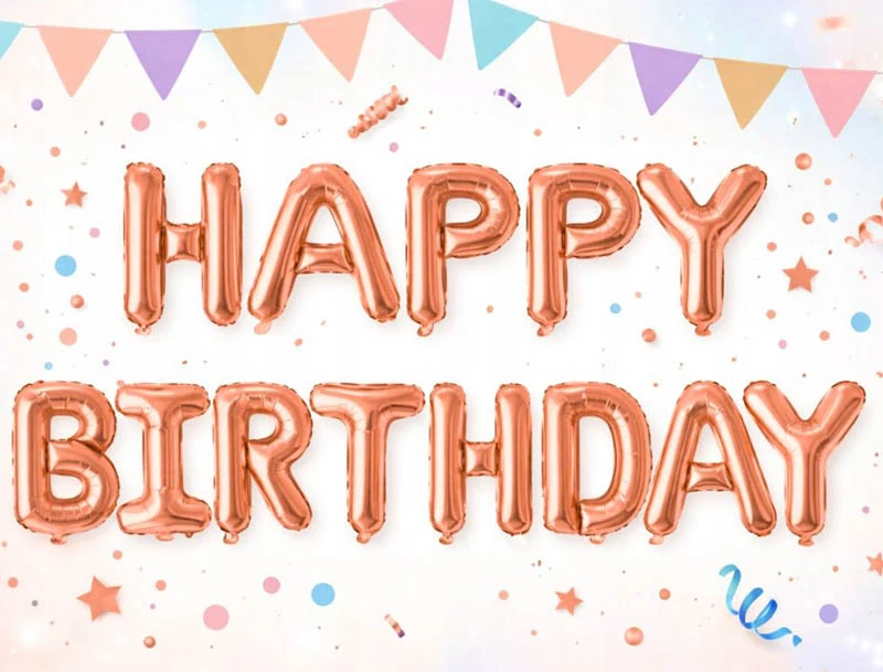 Ružová balónová girlanda HAPPY BIRTHDAY