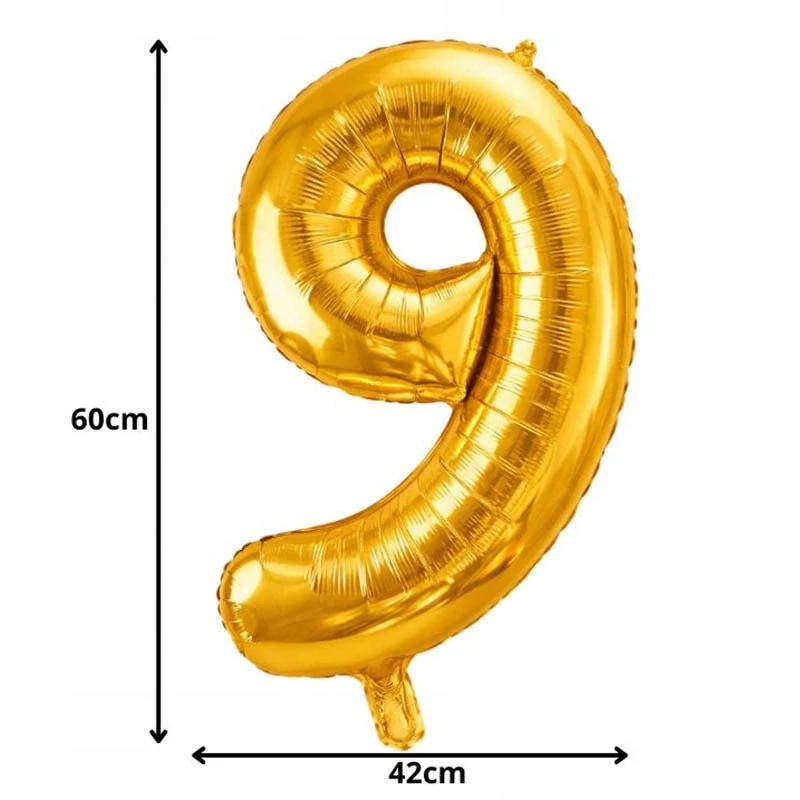 Fóliový balón číslo 9 zlatý 66 cm