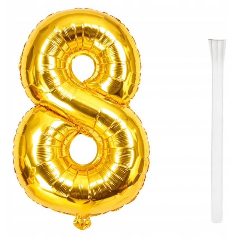 Fóliový balón číslo 8 zlatý 66 cm