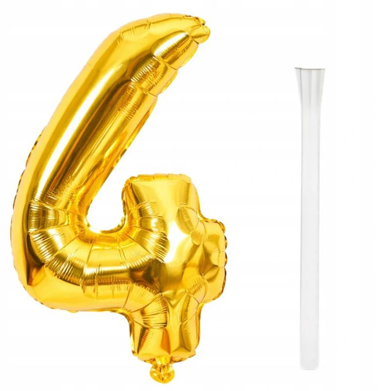 Fóliový balón číslo 4 zlatý 66 cm