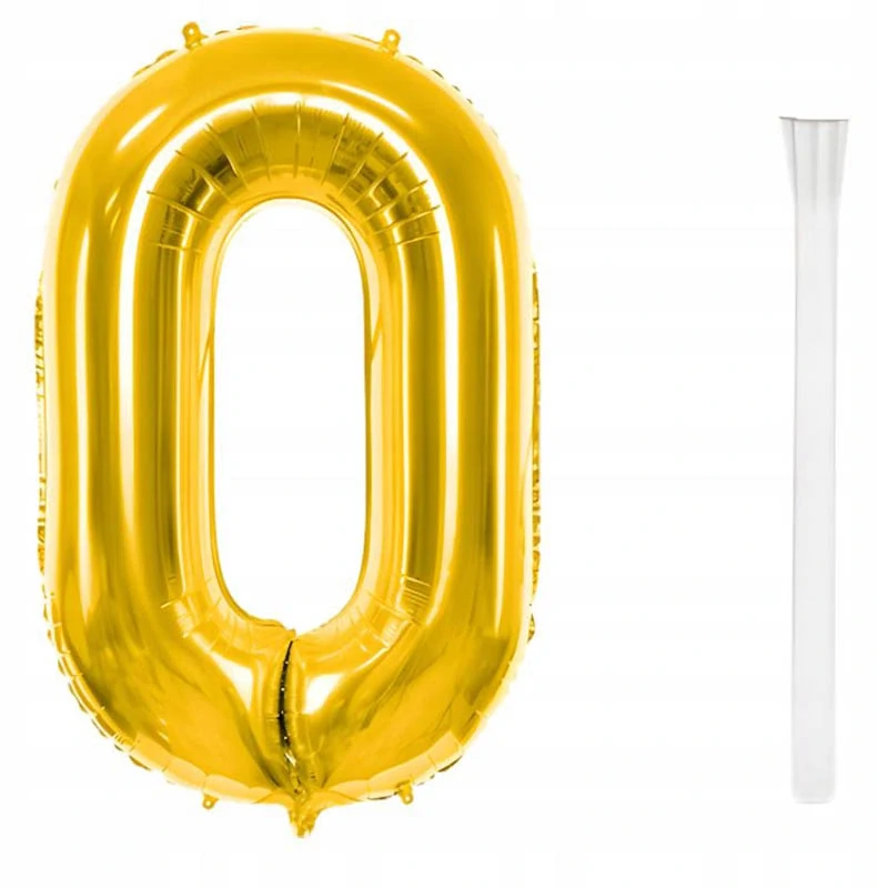 Fóliový balón číslo 0 zlatý 66 cm