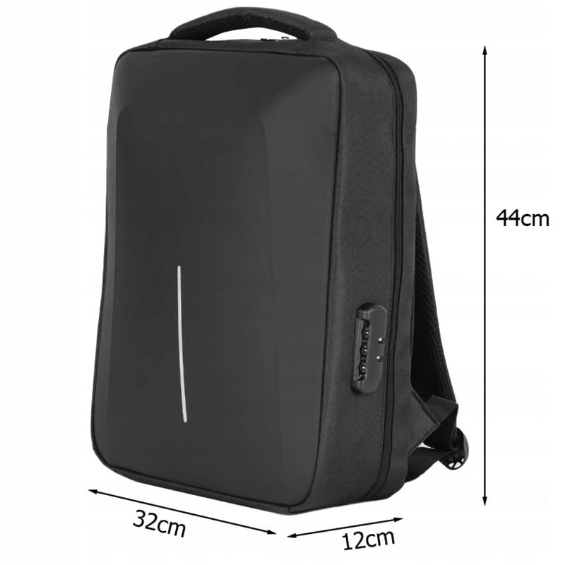 Batoh na notebook 15 L s kódovým zámkom čierny