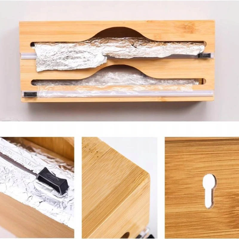 Bambusový organizér na kuchynskú fóliu