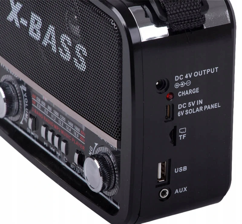 Prenosné retro rádio s MP3 prehrávačom X-BASS čierne