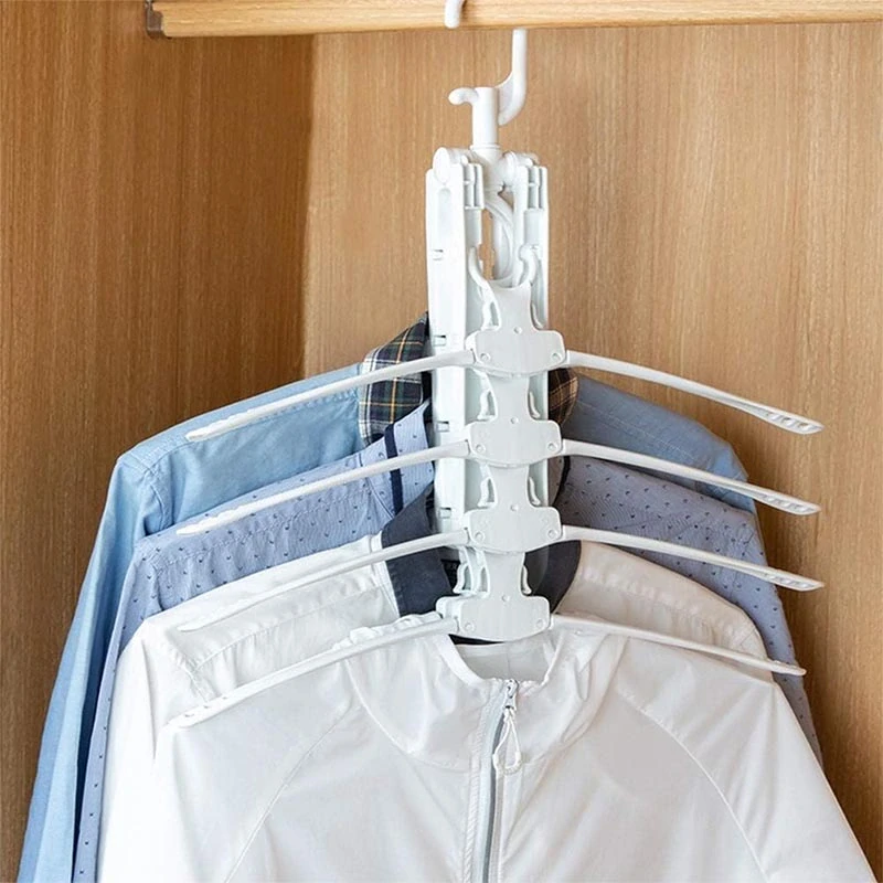 Multifunkčný skladací vešiak na oblečenie s otočným hákom a 8 ramenami