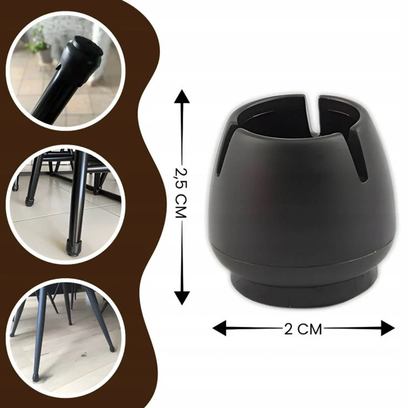 Silikónové návleky na nohy stoličiek 2 cm / 2,5 cm – 4 ks