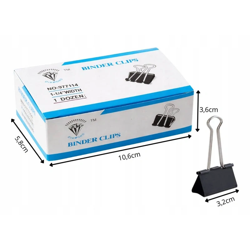 Klipy na papier 32 mm – 12 ks