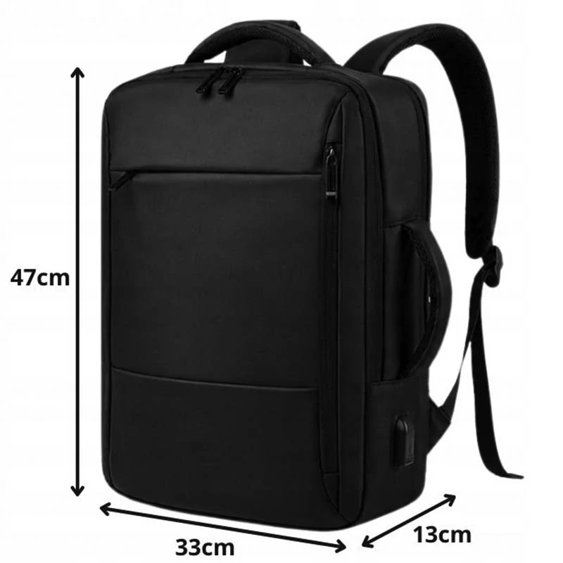 Biznis batoh na notebook USB čierny