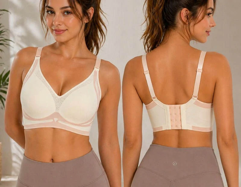 Dámska športová podprsenka push up 2XL biela