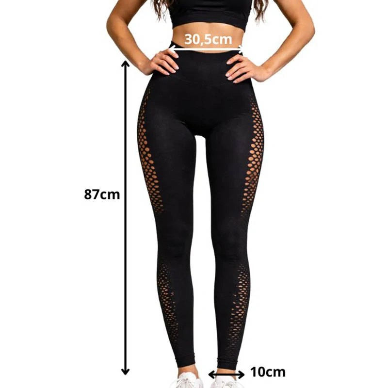 Dámske legíny push up s vysokým pásom L/XL čierne