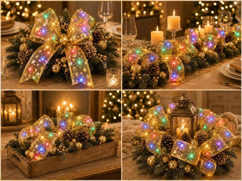 Vianočná LED stuha na stromček 4 m žltá