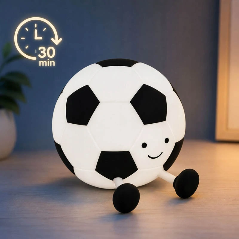 LED nočné svetlo Futbalová lopta 10 cm
