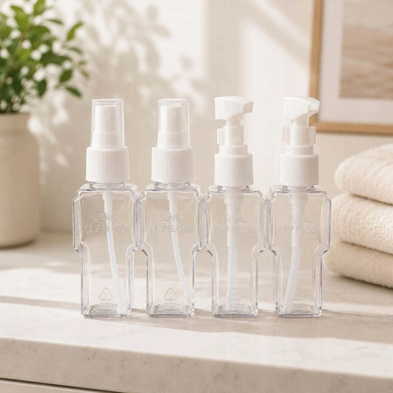 Cestovné fľaštičky na kozmetiku 4 x 50 ml zelené