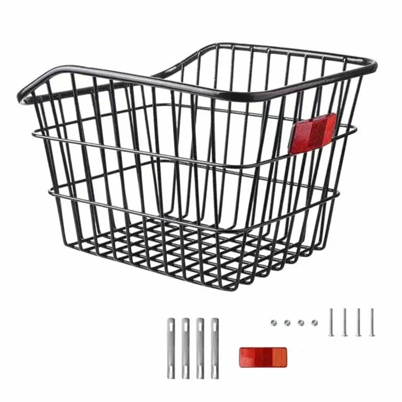Zadný kovový košík na bicykel s odrazkou