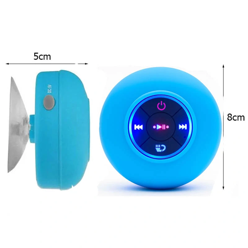 Modrý mini Bluetooth reproduktor s prísavkou IPX4