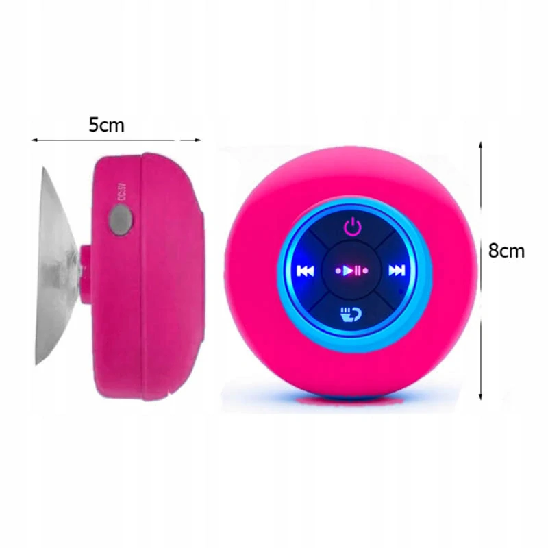 Ružový mini Bluetooth reproduktor s prísavkou IPX4
