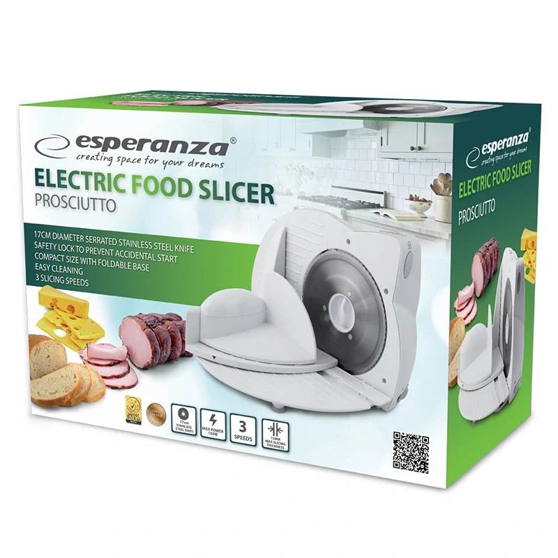 Elektrický krájač potravín Esperanza PROSCIUTTO 150 Wc