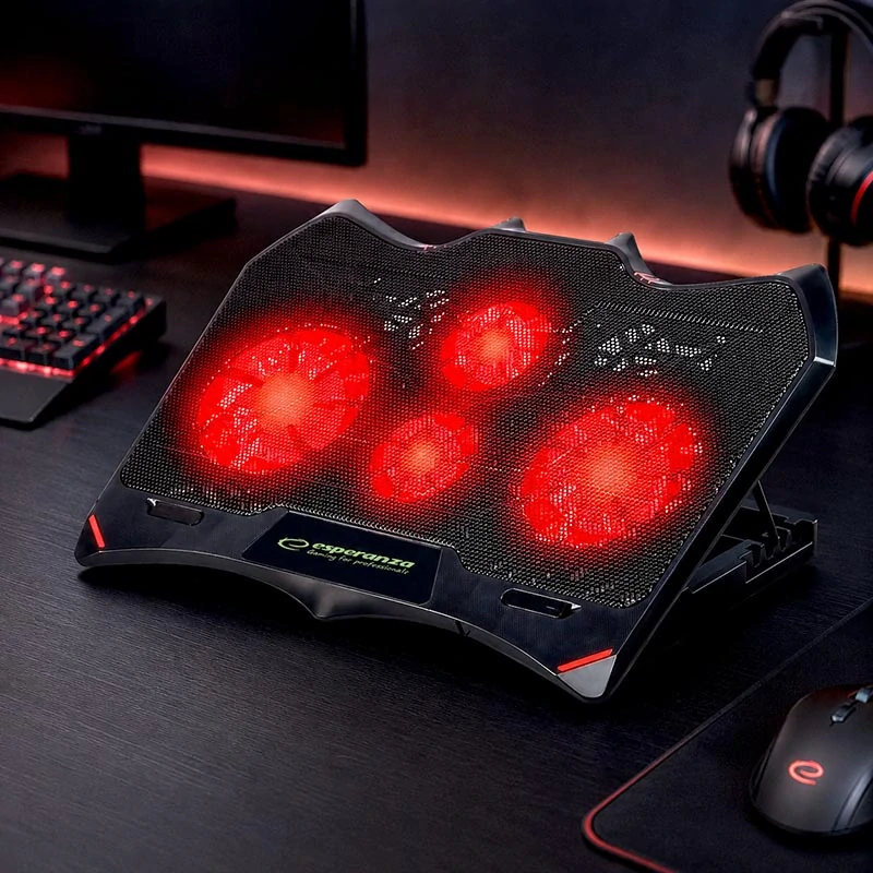 Chladiaca podložka pod notebook Esperanza BURAN LED so 4 ventilátormi